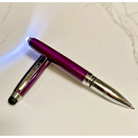 Adler Other - Adler Lexi 3-in-1 LED Lighted Tip Pen Stylus Purple Metal Ballpoint Black Ink